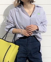 Q | Qエンブレム スキッパーシャツ(シャツ/ブラウス)