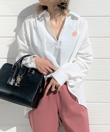 Q | Qエンブレム スキッパーシャツ(シャツ/ブラウス)