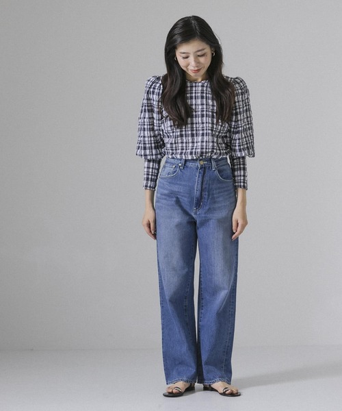 PICCADILLY(ピカデリー)の「『別注』『Gina 2022Spring掲載』PICCADILLY オーガニックコットンワイドデニム(デニムパンツ・レディース・インディゴブルー・SMALL/MEDIUM)」の6枚目の写真