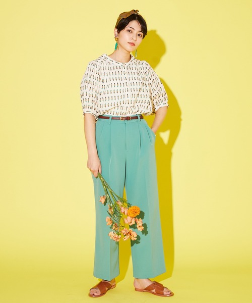 JETSET SOLO PLUS (ジェットセットソロプラス)の「ダブルクロス ストレッチパンツ(その他パンツ・レディース・イエロー/グリーン/グレイッシュベージュ・FREE)」の18枚目の写真