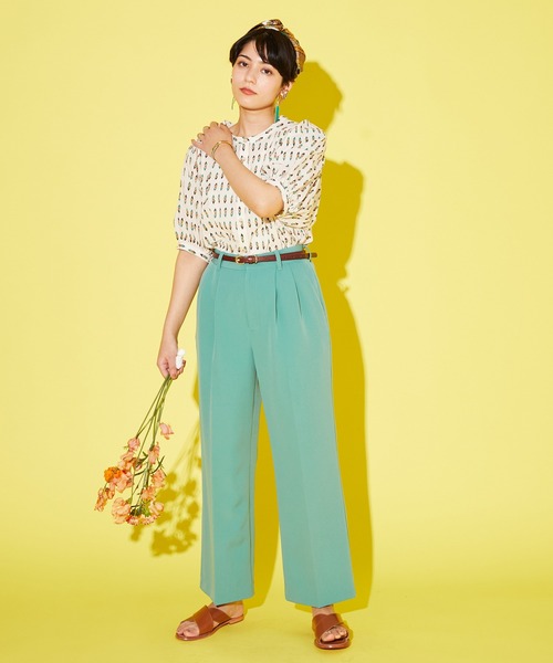 JETSET SOLO PLUS (ジェットセットソロプラス)の「ダブルクロス ストレッチパンツ(その他パンツ・レディース・イエロー/グリーン/グレイッシュベージュ・FREE)」の19枚目の写真
