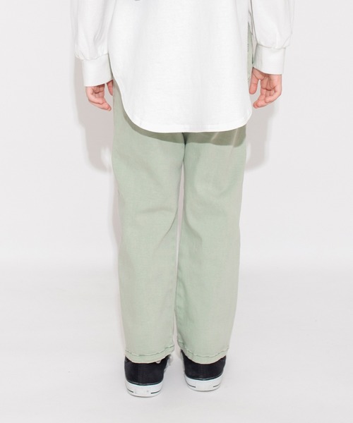 BRANSHES（ブランシェス）の「ポケットレース付きストレートパンツ（デニムパンツ・キッズ・カーキオリーブ/ブルー・140/150/120/90/110/130/100）」の6枚目の写真