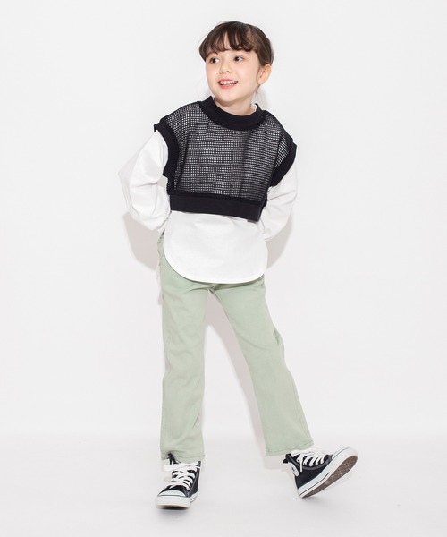 BRANSHES（ブランシェス）の「ポケットレース付きストレートパンツ（デニムパンツ・キッズ・カーキオリーブ/ブルー・140/150/120/90/110/130/100）」の7枚目の写真