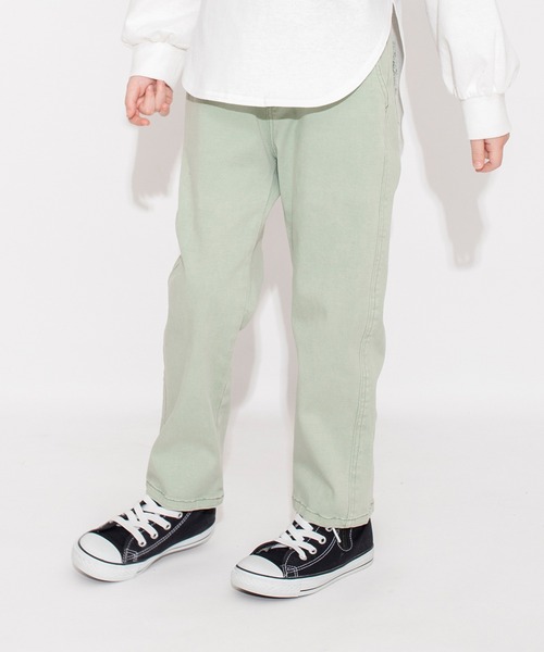 BRANSHES（ブランシェス）の「ポケットレース付きストレートパンツ（デニムパンツ・キッズ・カーキオリーブ/ブルー・140/150/120/90/110/130/100）」の4枚目の写真