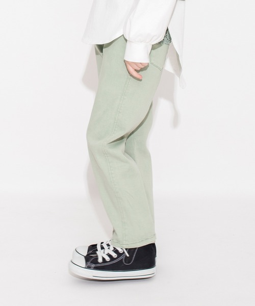 BRANSHES（ブランシェス）の「ポケットレース付きストレートパンツ（デニムパンツ・キッズ・カーキオリーブ/ブルー・140/150/120/90/110/130/100）」の5枚目の写真