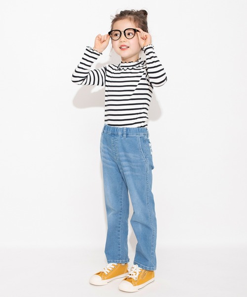 BRANSHES（ブランシェス）の「ポケットレース付きストレートパンツ（デニムパンツ・キッズ・カーキオリーブ/ブルー・140/150/120/90/110/130/100）」の16枚目の写真