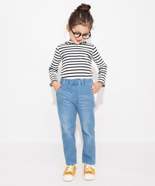 BRANSHES（ブランシェス）の「ポケットレース付きストレートパンツ（デニムパンツ・キッズ・カーキオリーブ/ブルー・140/150/120/90/110/130/100）」の18枚目の写真