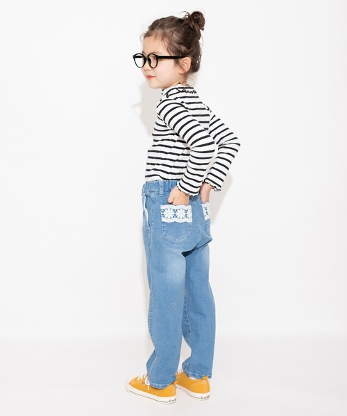 BRANSHES（ブランシェス）の「ポケットレース付きストレートパンツ（デニムパンツ・キッズ・カーキオリーブ/ブルー・140/150/120/90/110/130/100）」の19枚目の写真