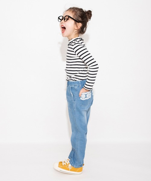 BRANSHES（ブランシェス）の「ポケットレース付きストレートパンツ（デニムパンツ・キッズ・カーキオリーブ/ブルー・140/150/120/90/110/130/100）」の20枚目の写真