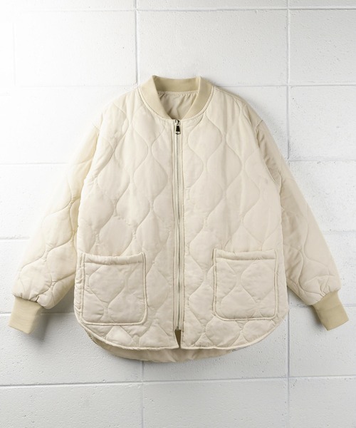 BEIGE, キルティングブルゾン MA-1 ベージュ 予約販売】ブルゾン MA-1 