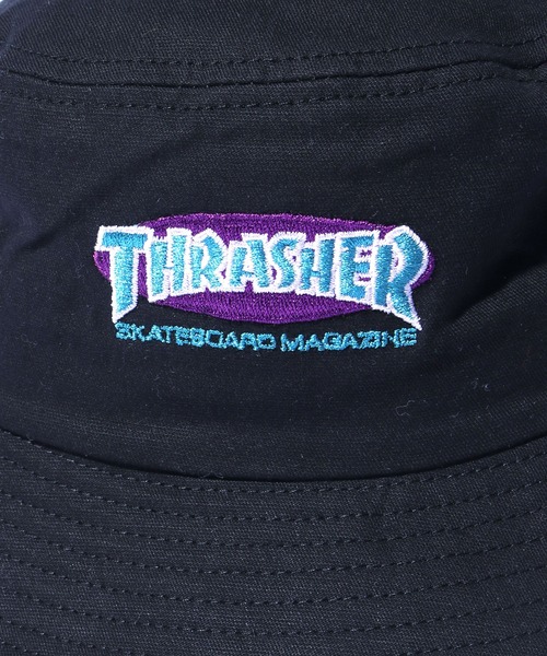 THRASHER（スラッシャー）の「THRASHER/スラッシャー OVAL MAG BUCKET HAT バケットハット 刺繍ワッペン（ハット・メンズ・ブラック/サックスブルー/グリーン/アイボリー・58）」の8枚目の写真