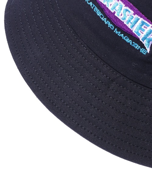THRASHER（スラッシャー）の「THRASHER/スラッシャー OVAL MAG BUCKET HAT バケットハット 刺繍ワッペン（ハット・メンズ・ブラック/サックスブルー/グリーン/アイボリー・58）」の7枚目の写真