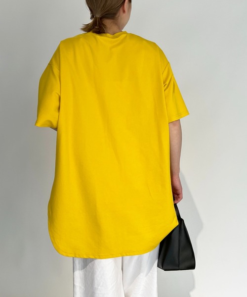 PICCIN(ピッチン)の「スラブ地ビッグTシャツ(Tシャツ/カットソー・レディース・オフホワイト/サックスブルー/マスタード/ブラック・M)」の17枚目の写真