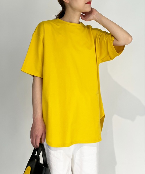 PICCIN(ピッチン)の「スラブ地ビッグTシャツ(Tシャツ/カットソー・レディース・オフホワイト/サックスブルー/マスタード/ブラック・M)」の18枚目の写真