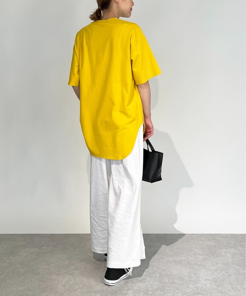 PICCIN(ピッチン)の「スラブ地ビッグTシャツ(Tシャツ/カットソー・レディース・オフホワイト/サックスブルー/マスタード/ブラック・M)」の22枚目の写真