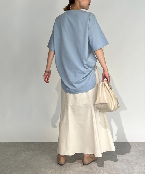 PICCIN(ピッチン)の「スラブ地ビッグTシャツ(Tシャツ/カットソー・レディース・オフホワイト/サックスブルー/マスタード/ブラック・M)」の5枚目の写真