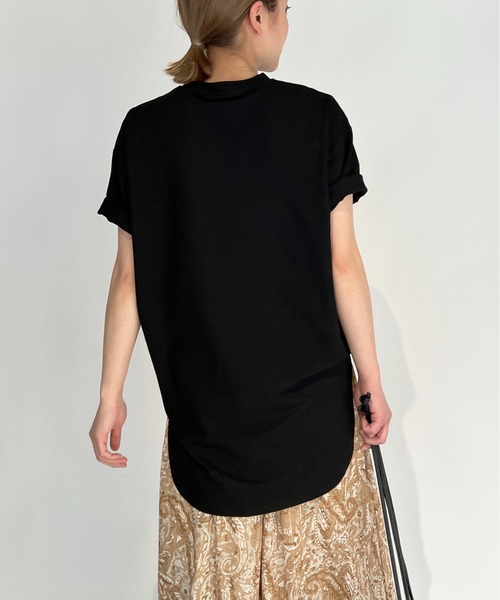 PICCIN(ピッチン)の「スラブ地ビッグTシャツ(Tシャツ/カットソー・レディース・オフホワイト/サックスブルー/マスタード/ブラック・M)」の11枚目の写真