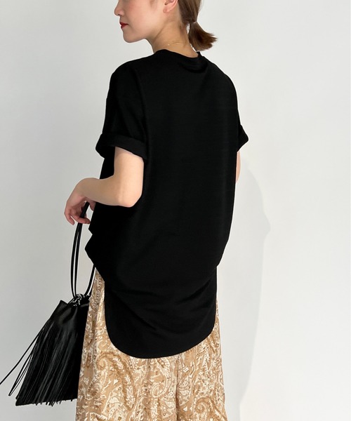 PICCIN(ピッチン)の「スラブ地ビッグTシャツ(Tシャツ/カットソー・レディース・オフホワイト/サックスブルー/マスタード/ブラック・M)」の10枚目の写真