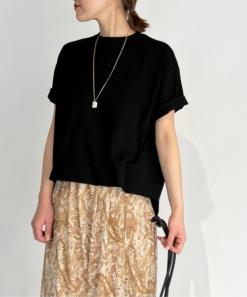 PICCIN(ピッチン)の「スラブ地ビッグTシャツ(Tシャツ/カットソー・レディース・オフホワイト/サックスブルー/マスタード/ブラック・M)」の8枚目の写真