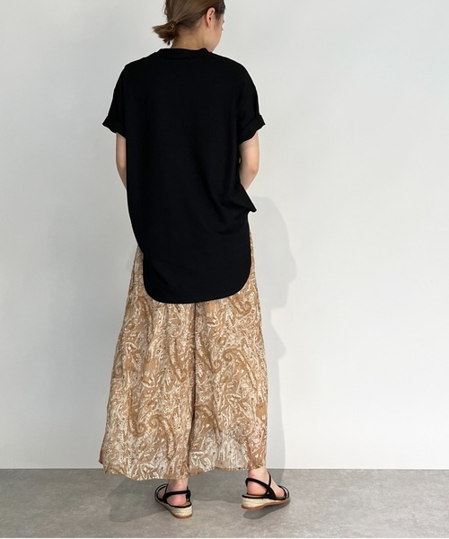 PICCIN(ピッチン)の「スラブ地ビッグTシャツ(Tシャツ/カットソー・レディース・オフホワイト/サックスブルー/マスタード/ブラック・M)」の14枚目の写真