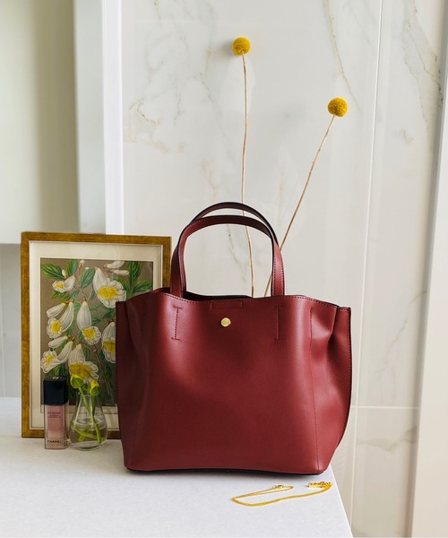 Legato Largo(レガートラルゴ)の「Legato Largo レガートラルゴ / 軽量PU 2WAY トートバッグ ハンドバッグ LH-P0002(トートバッグ・レディース・ベージュ/ダークブラウン/ベージュ系その他/アイボリー/ライトグリーン/キャメル/ワインレッド/ブラック・ONESIZE)」の19枚目の写真