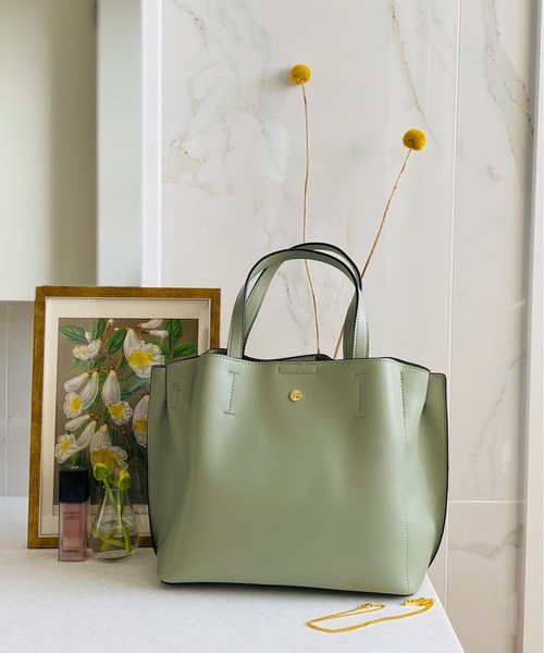 Legato Largo(レガートラルゴ)の「Legato Largo レガートラルゴ / 軽量PU 2WAY トートバッグ ハンドバッグ LH-P0002(トートバッグ・レディース・ベージュ/ダークブラウン/ベージュ系その他/アイボリー/ライトグリーン/キャメル/ワインレッド/ブラック・ONESIZE)」の18枚目の写真