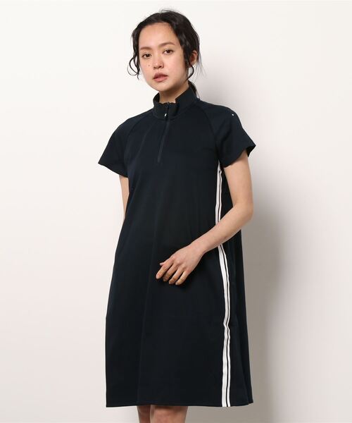 PEARLYGATES PGG デニム風ツイル 半袖ハイネックワンピースサイズ0 PGG（ピージージー）の「【PGG】デニム風ツイル ワンピース (LADIES