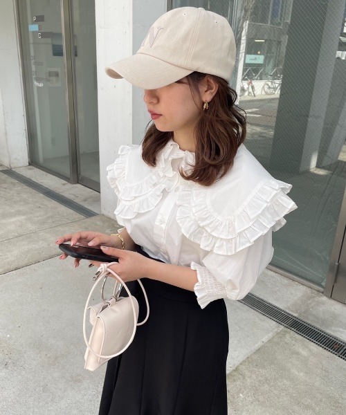 one after another NICE CLAUP（ワンアフターアナザーナイスクラップ）の「Sサイズあり　センタースリットマーメイドスカート（スカート・レディース・ブラック/ブラウン/ライトベージュ/チェック/インディゴブルー/ワンウォッシュ・SMALL/MEDIUM）」の9枚目の写真