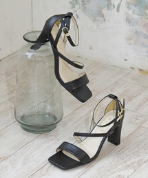 NOFALL | スクエアトゥストラップサンダルプレートヒール(サンダル)