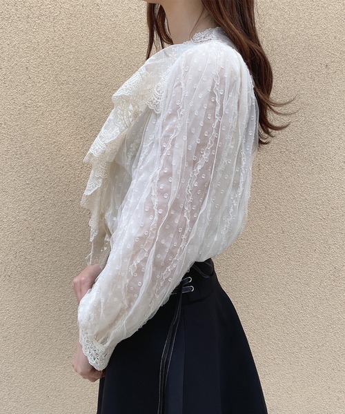 Crea titty&Co. PETIT（クレアティティーアンドコープチ）の「【Crea titty&Co.PETIT】ドットチュールレースブラウス（シャツ/ブラウス・レディース・ホワイト・FREE）」の6枚目の写真