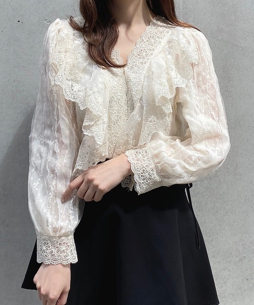 Crea titty&Co. PETIT（クレアティティーアンドコープチ）の「【Crea titty&Co.PETIT】ドットチュールレースブラウス（シャツ/ブラウス・レディース・ホワイト・FREE）」の16枚目の写真
