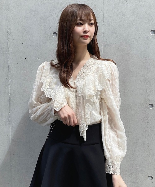 Crea titty&Co. PETIT（クレアティティーアンドコープチ）の「【Crea titty&Co.PETIT】ドットチュールレースブラウス（シャツ/ブラウス・レディース・ホワイト・FREE）」の17枚目の写真