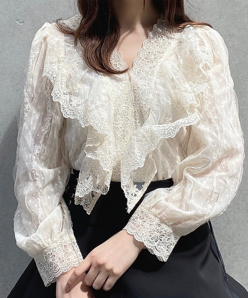 Crea titty&Co. PETIT（クレアティティーアンドコープチ）の「【Crea titty&Co.PETIT】ドットチュールレースブラウス（シャツ/ブラウス・レディース・ホワイト・FREE）」の15枚目の写真