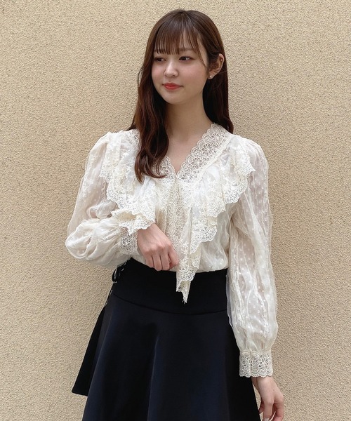 Crea titty&Co. PETIT（クレアティティーアンドコープチ）の「【Crea titty&Co.PETIT】ドットチュールレースブラウス（シャツ/ブラウス・レディース・ホワイト・FREE）」の3枚目の写真