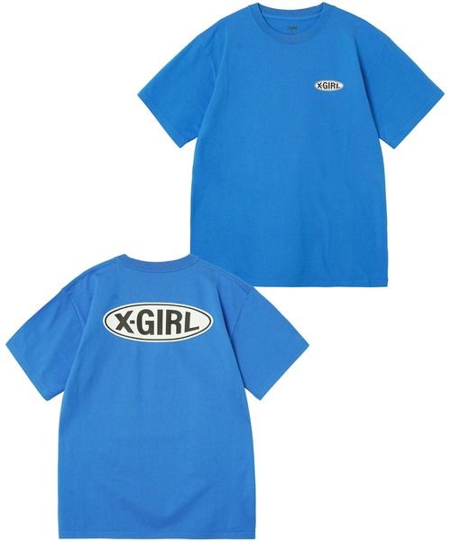 X-girl（エックスガール）の「BASIC OVAL LOGO S/S TEE/ベーシック　オーバルロゴTシャツ（Tシャツ/カットソー・レディース・ホワイト/ブラック/ブルー・S/M/L/XL）」の19枚目の写真