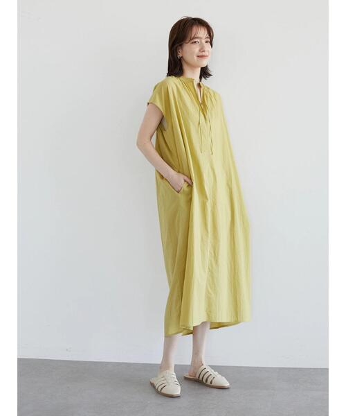 Furryrate（ファーリーレート）の「・furry rate キーネック刺繍ヨークワンピース（ワンピース・レディース・グリーン/ブラック/イエロー・FREE）」の4枚目の写真