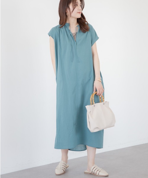 Furryrate（ファーリーレート）の「・furry rate キーネック刺繍ヨークワンピース（ワンピース・レディース・グリーン/ブラック/イエロー・FREE）」の3枚目の写真