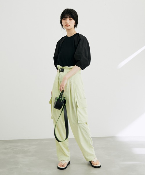 ADAM ET ROPE'(アダムエロペ)の「パフTシャツ(Tシャツ/カットソー・レディース・ホワイト/ブラック/サックスブルー・FREE)」の7枚目の写真