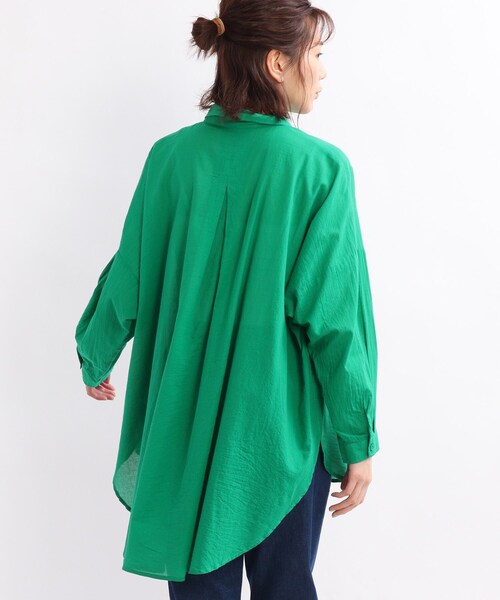 SHOO・LA・RUE（シューラルー）の「◆ソフトコットンシフォンシャツ（シャツ/ブラウス・レディース・チャコールグレー/グリーン/ホワイト系/ホワイト系5・00）」の7枚目の写真