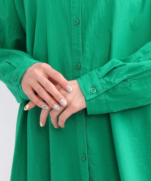 SHOO・LA・RUE（シューラルー）の「◆ソフトコットンシフォンシャツ（シャツ/ブラウス・レディース・チャコールグレー/グリーン/ホワイト系/ホワイト系5・00）」の9枚目の写真