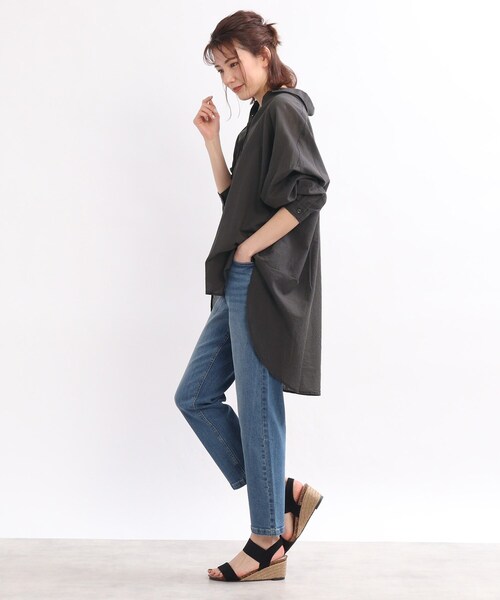 SHOO・LA・RUE（シューラルー）の「◆ソフトコットンシフォンシャツ（シャツ/ブラウス・レディース・チャコールグレー/グリーン/ホワイト系/ホワイト系5・00）」の21枚目の写真