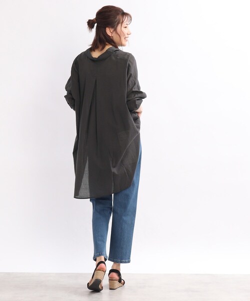 SHOO・LA・RUE（シューラルー）の「◆ソフトコットンシフォンシャツ（シャツ/ブラウス・レディース・チャコールグレー/グリーン/ホワイト系/ホワイト系5・00）」の22枚目の写真