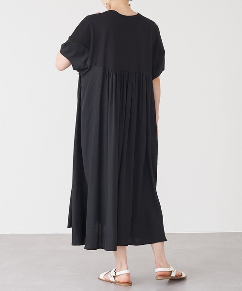 BEARDSLEY（ビアズリー）の「コンビギャザーワンピース（ワンピース・レディース・ブラック/カーキ・FREE）」の6枚目の写真