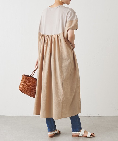 BEARDSLEY（ビアズリー）の「コンビギャザーワンピース（ワンピース・レディース・ブラック/カーキ・FREE）」の4枚目の写真