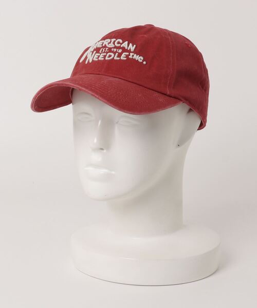 AMERICAN NEEDLE（アメリカンニードル）の「LAIDBACK / American Needle  American Needle Raglan Wash CAP / アメリカンニードル ロゴキャップ（キャップ・レディース・レッド・FREE）」の4枚目の写真