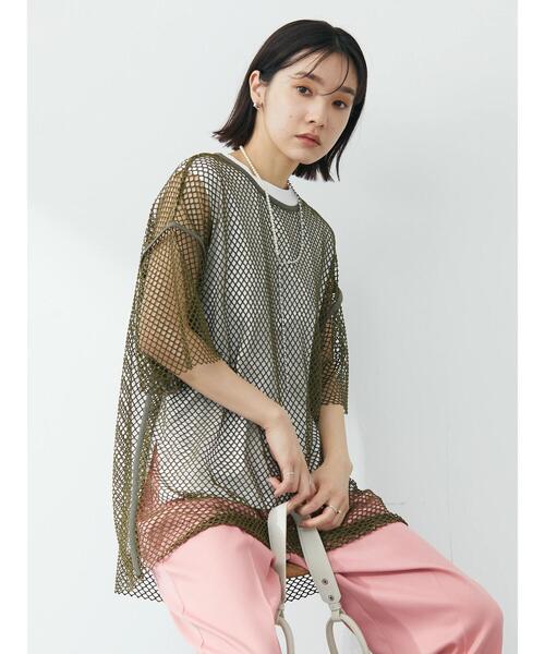 KBF(ケイビーエフ)の「KBF.インナーSETメッシュプルオーバー(Tシャツ/カットソー・レディース・ホワイト/ブラック/カーキ・FREE)」の4枚目の写真