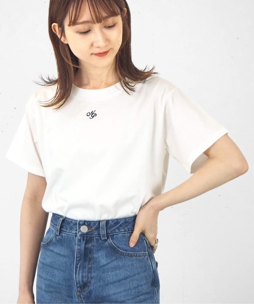 tiptop（ティップトップ）の「イニシャル刺繍ショートT（Tシャツ/カットソー・レディース・A/ピンク/オフホワイト・FREE）」の12枚目の写真