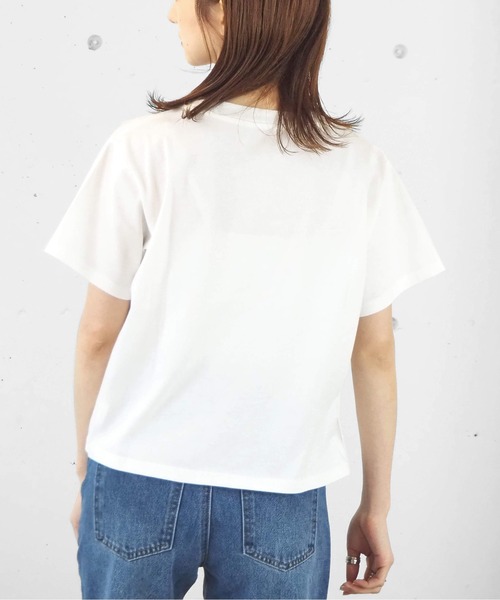 tiptop（ティップトップ）の「イニシャル刺繍ショートT（Tシャツ/カットソー・レディース・A/ピンク/オフホワイト・FREE）」の16枚目の写真