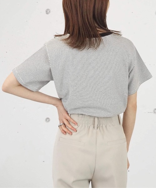 tiptop（ティップトップ）の「イニシャル刺繍ショートT（Tシャツ/カットソー・レディース・A/ピンク/オフホワイト・FREE）」の21枚目の写真