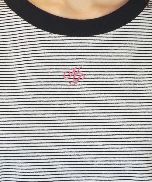 tiptop（ティップトップ）の「イニシャル刺繍ショートT（Tシャツ/カットソー・レディース・A/ピンク/オフホワイト・FREE）」の5枚目の写真